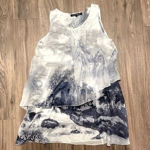 *3 for $12* Compliments Women’s tiered chiffon tunic blouse large blue white